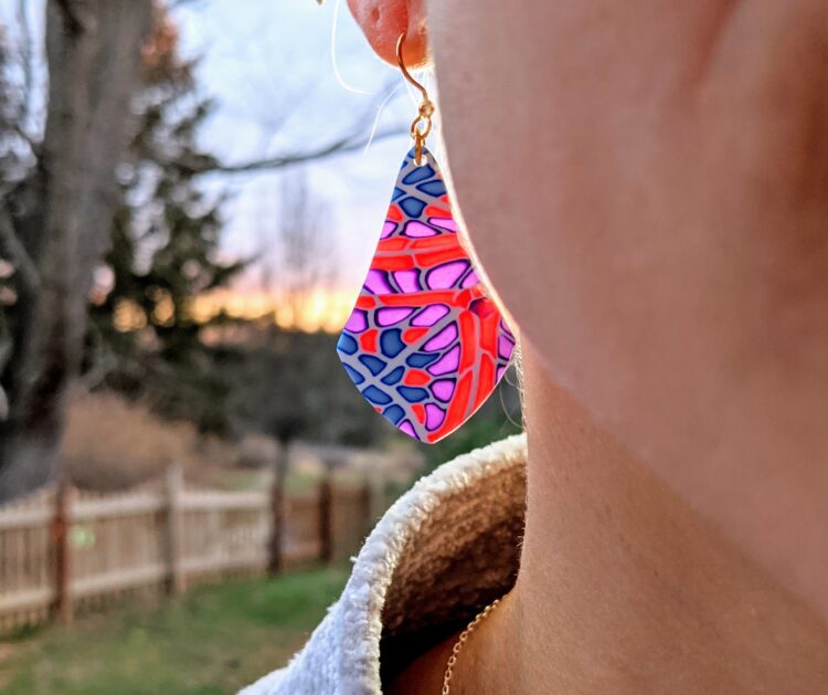 Stained Glass Clay Earrings