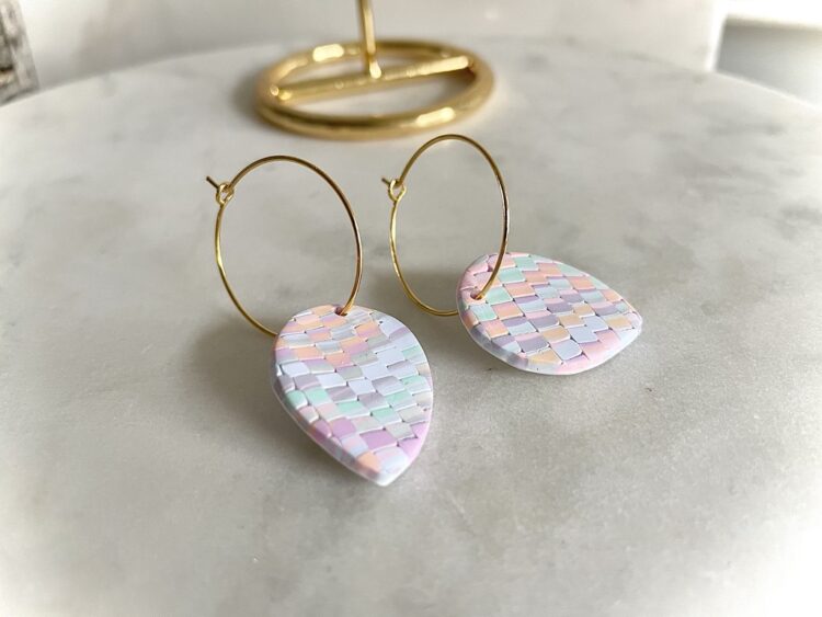 Spring Pastel Clay Hoop Earring