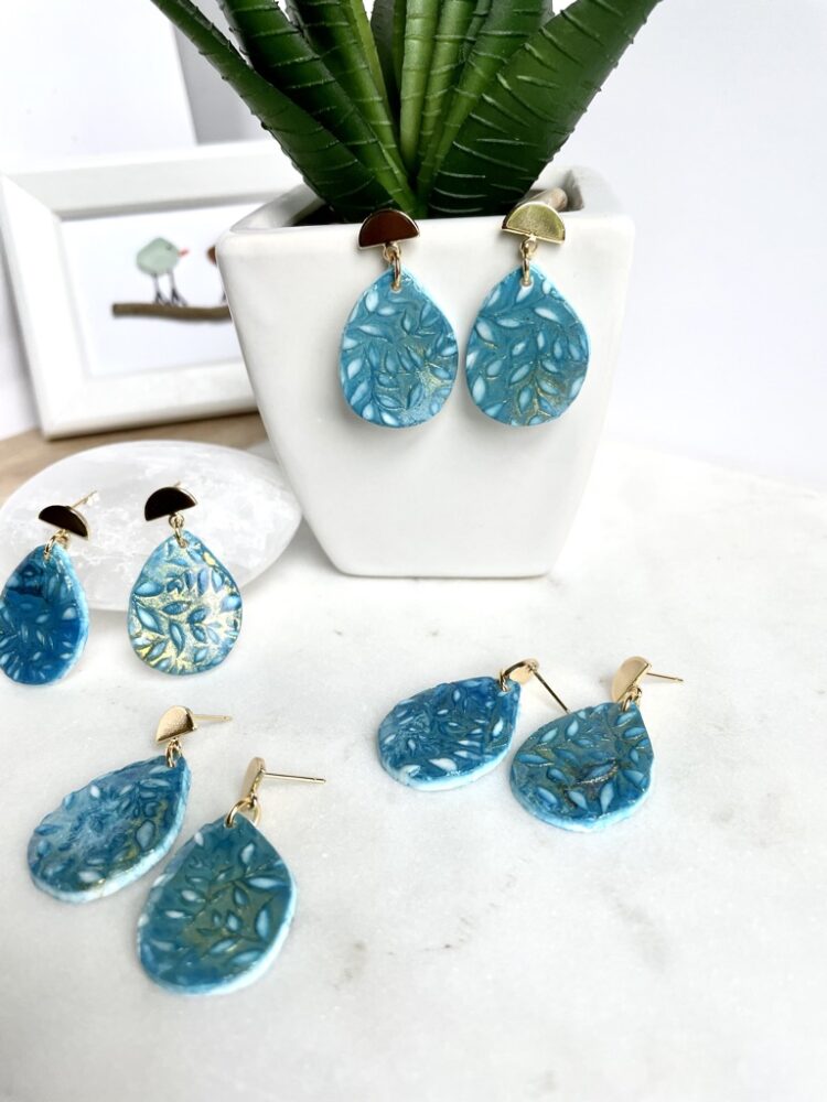 Handmade Summer Floral Clay Dangle Earrings