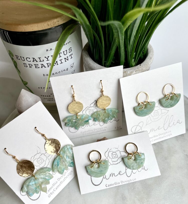 Waves Seashell Clay Earrings