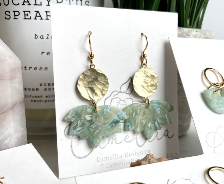 Waves Seashell Clay Earrings