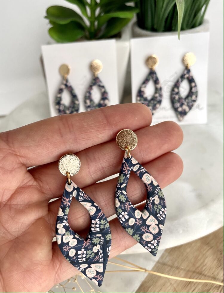 Fall Floral Teardrop Earrings