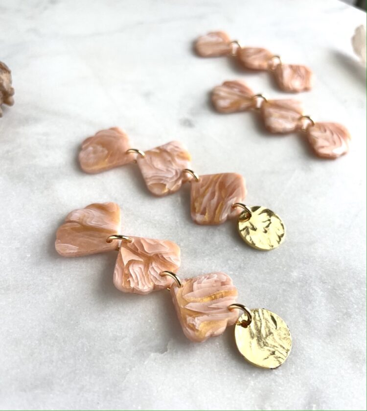 Rose Gold Polymer Clay Earring