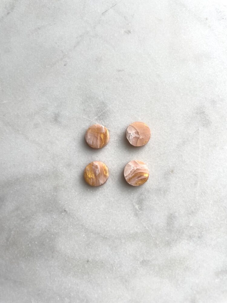 Rose Gold Polymer Clay Stud Earring