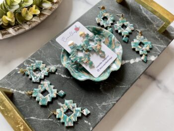 Speckled Turquoise Aztec Earrings