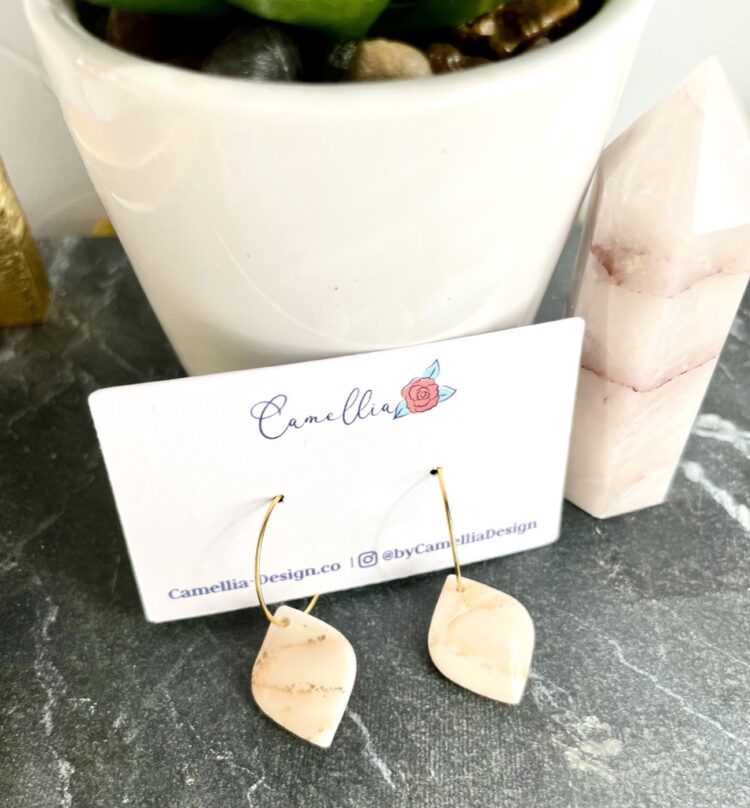 Clear Quartz Hoop Earrings