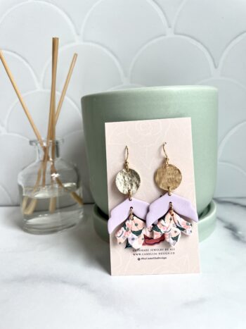 Lilac and Floral Earrings