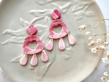 Pink Ombre Chandelier Earrings