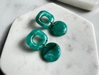 Green Onyx Clay Earrings
