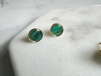 Green Onyx Clay Stud Earrings