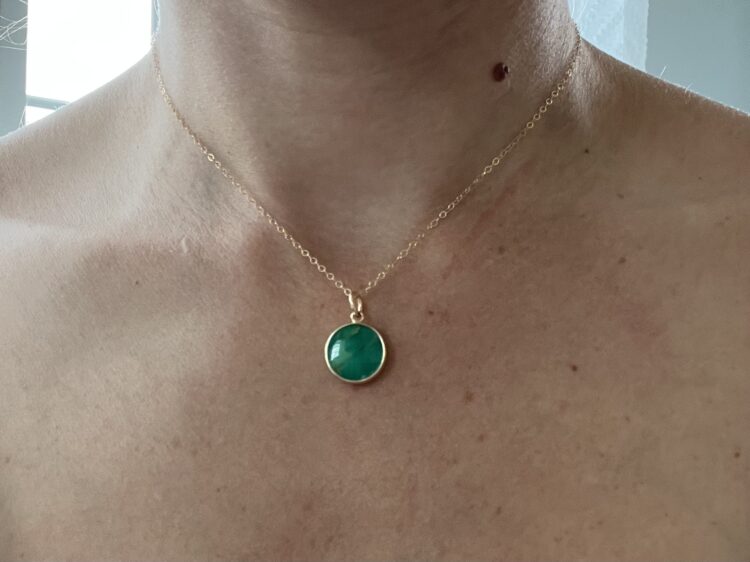 14k gold-filled emerald necklace