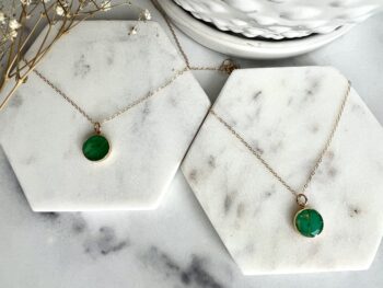 14k gold-filled emerald necklace
