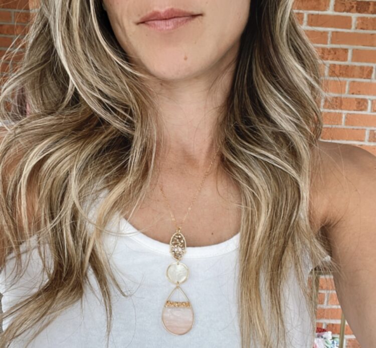 Rose Quartz and Pearl Statement Necklace